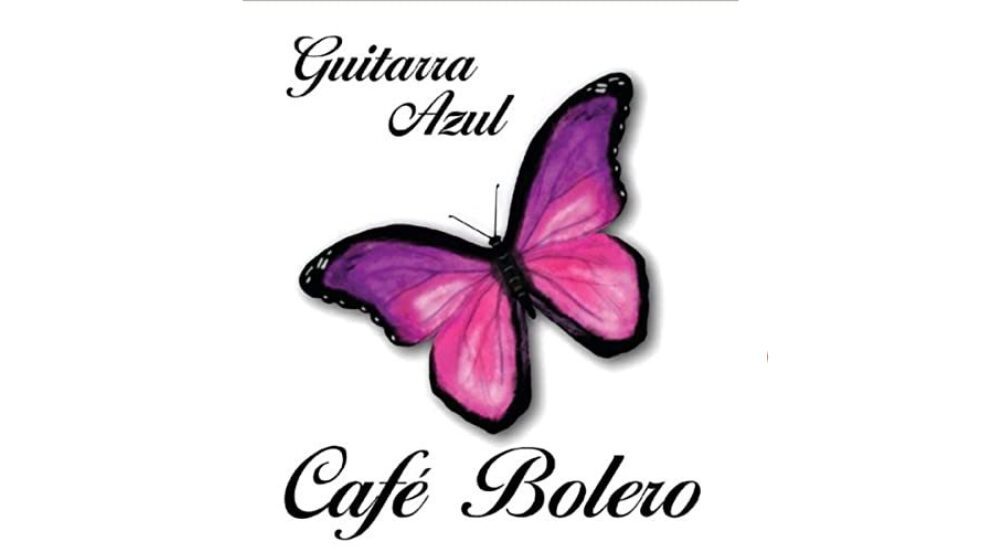Pink and purple butterfly with text.